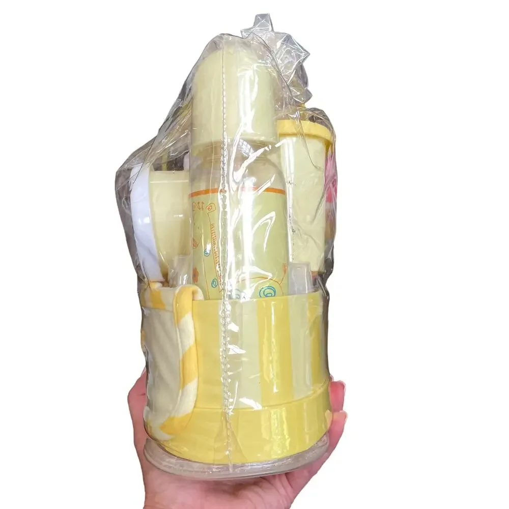Vintage Carter's Child of Mine Baby Gift Set 5 Piece Feeding Yellow Bag Giraffe